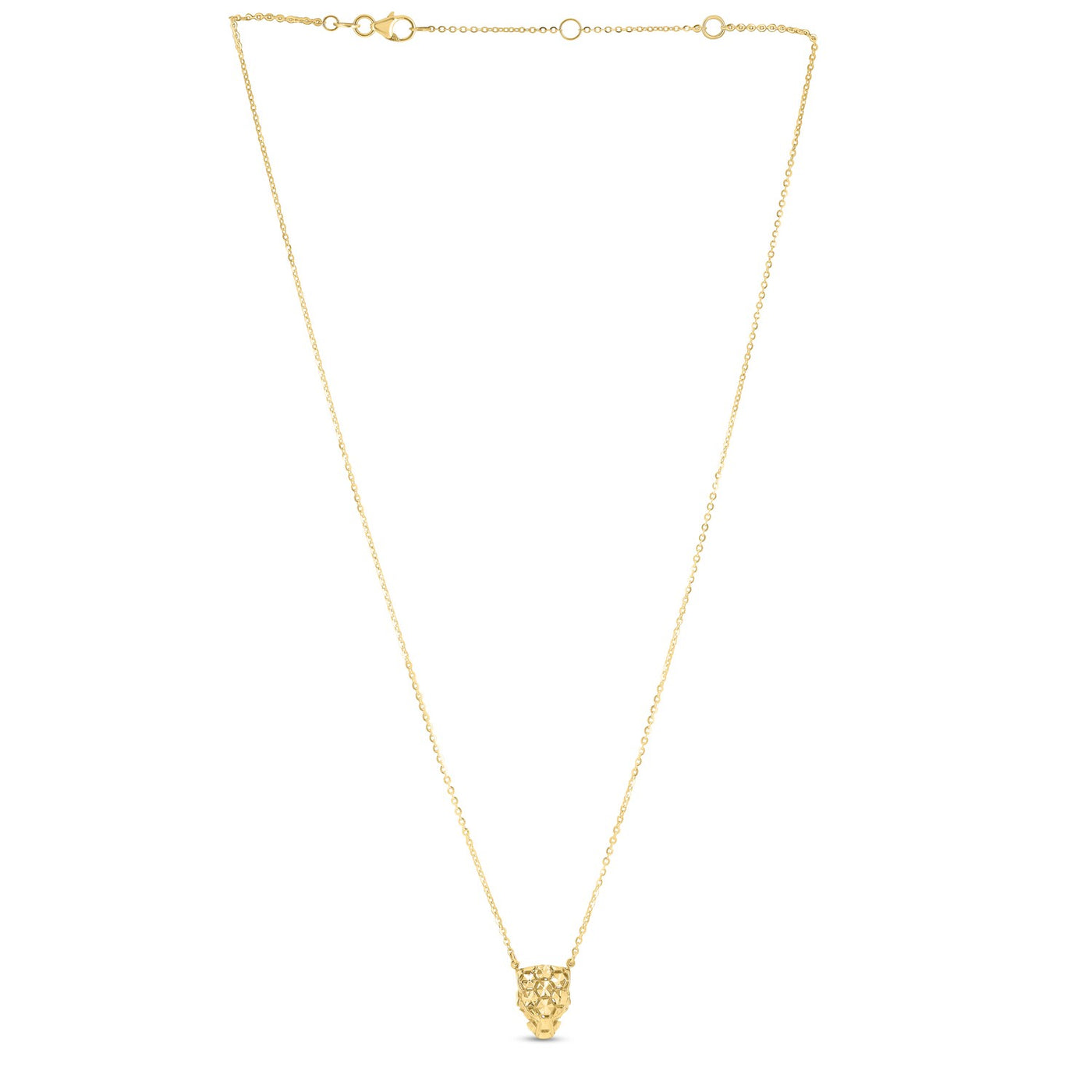 14k Yellow Gold Panther Head Necklace - jazzyjewelryjones