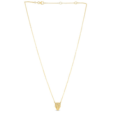 14k Yellow Gold Panther Head Necklace - jazzyjewelryjones