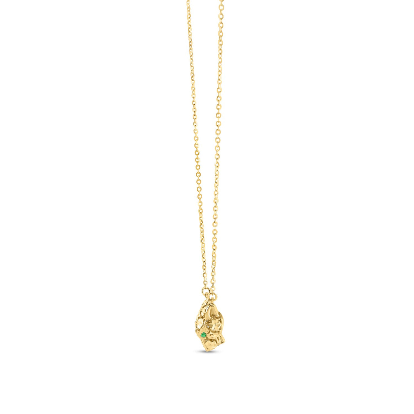 14k Yellow Gold Panther Head Necklace - jazzyjewelryjones