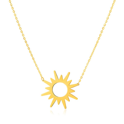14K Yellow Gold Sunburst Necklace - jazzyjewelryjones