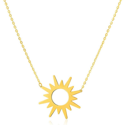 14K Yellow Gold Sunburst Necklace - jazzyjewelryjones