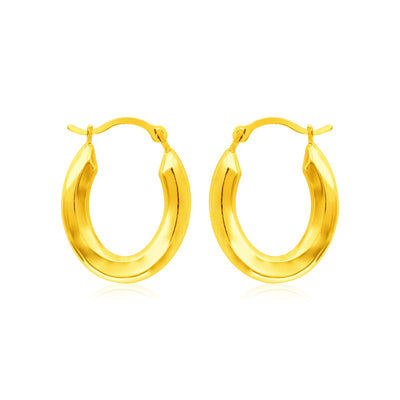 14k Yellow Gold Polished Oval Hoop Earrings - jazzyjewelryjones