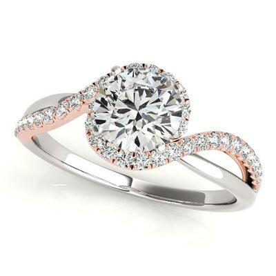 14k White And Rose Gold Bypass Band Diamond Engagement Ring (1 1/8 cttw) - jazzyjewelryjones