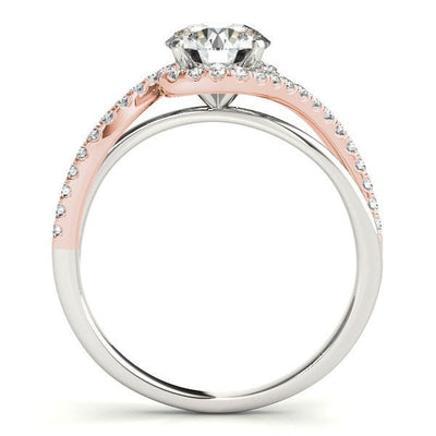 14k White And Rose Gold Bypass Band Diamond Engagement Ring (1 1/8 cttw) - jazzyjewelryjones