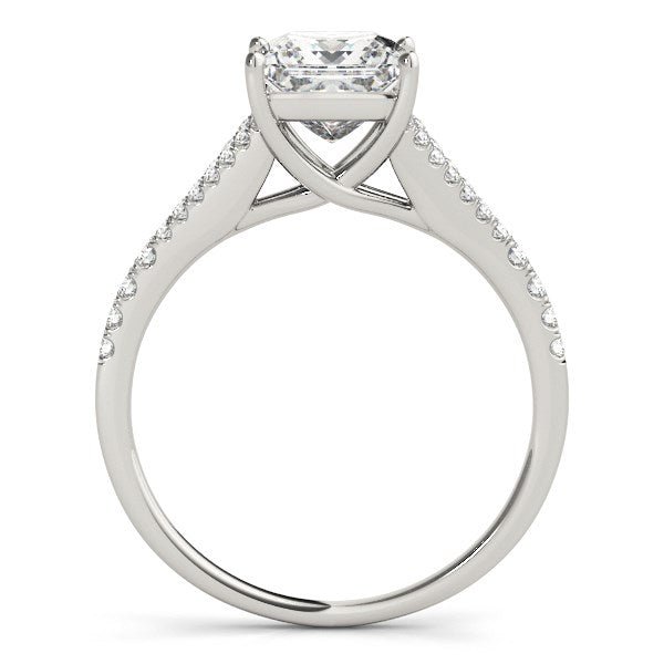 14k White Gold Princess Cut Split Shank Diamond Engagement Ring (1 1/8 cttw) - jazzyjewelryjones