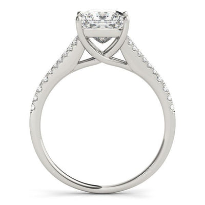 14k White Gold Princess Cut Split Shank Diamond Engagement Ring (1 1/8 cttw) - jazzyjewelryjones