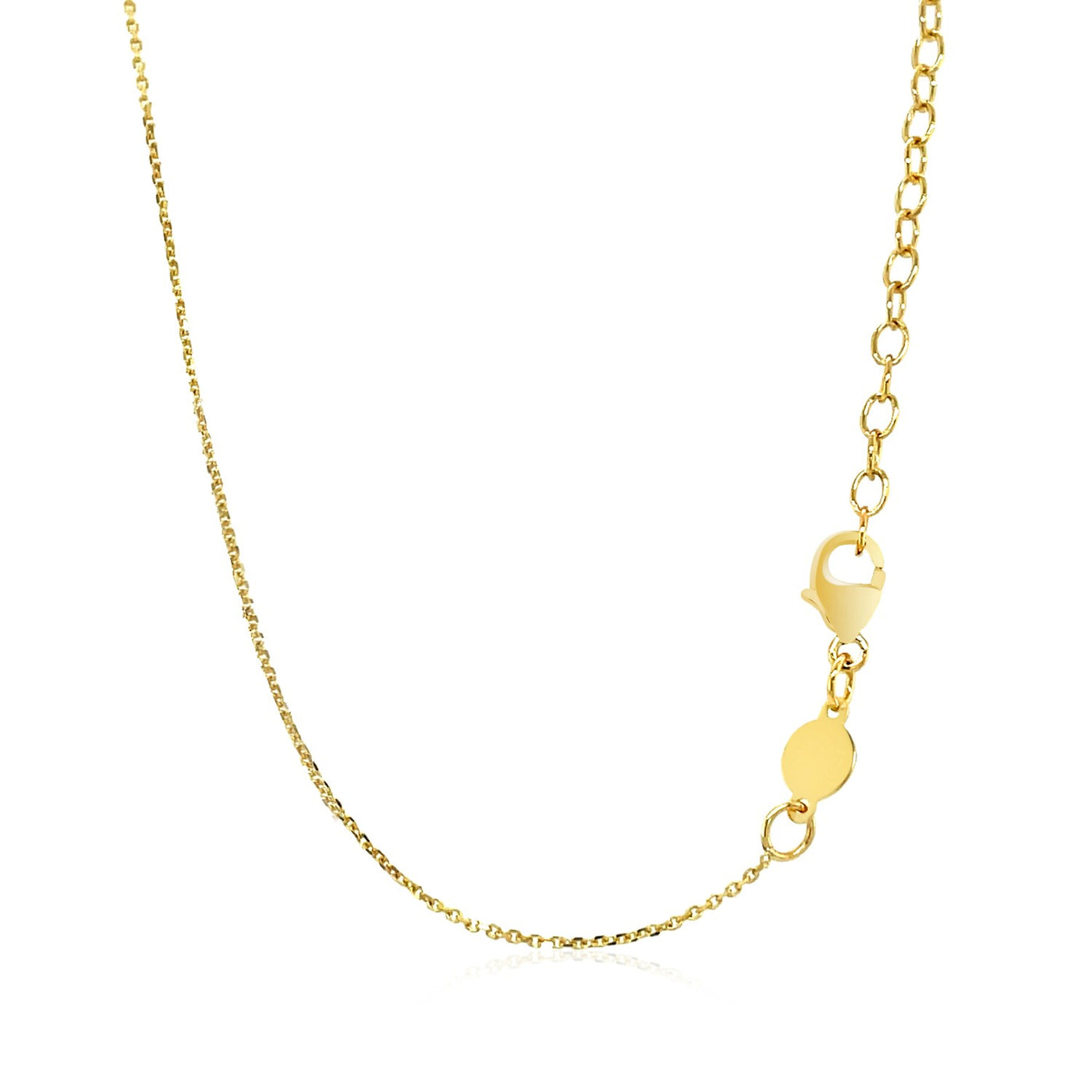 14k Yellow Gold Necklace with Polished Curved Bar Pendant - jazzyjewelryjones