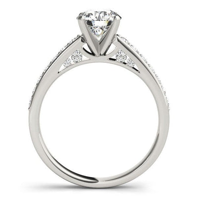 14k White Gold Single Row Prong Set Diamond Engagement Ring (1 3/8 cttw) - jazzyjewelryjones