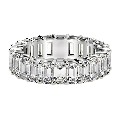 Emerald Cut Lab Grown Diamond Eternity Ring in 14k White Gold (6 cttw FG/VS2) - jazzyjewelryjones