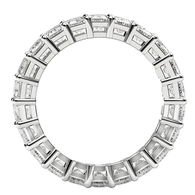 Emerald Cut Lab Grown Diamond Eternity Ring in 14k White Gold (6 cttw FG/VS2) - jazzyjewelryjones