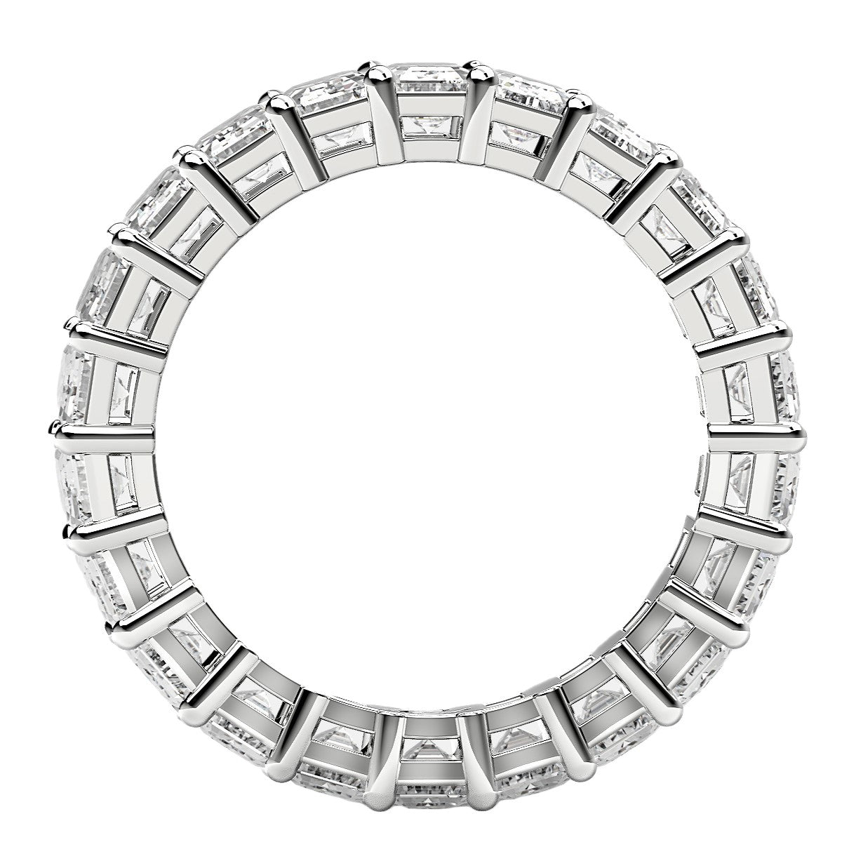 Emerald Cut Lab Grown Diamond Eternity Ring in 14k White Gold (6 cttw FG/VS2) - jazzyjewelryjones