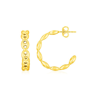 14K Yellow Gold Hoop Mariner Chain Earrings - jazzyjewelryjones