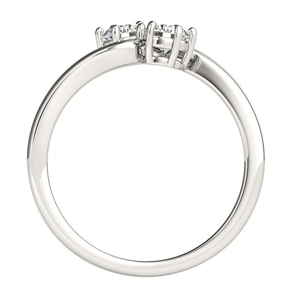 Solitaire Two Stone Diamond Ring in 14k White Gold (1/2 cttw) - jazzyjewelryjones