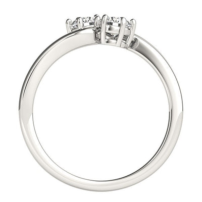 Solitaire Two Stone Diamond Ring in 14k White Gold (1/2 cttw) - jazzyjewelryjones