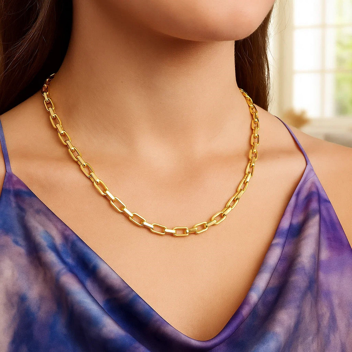 14k Yellow Gold French Cable Link Chain (4.80 mm) - jazzyjewelryjones