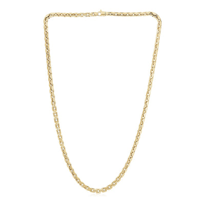 14k Yellow Gold High Polish Mens Fancy Box Necklace (5.0mm) - jazzyjewelryjones
