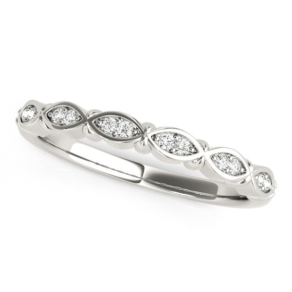 14k White Gold Unique Infinity Design Diamond Wedding Band (1/10 cttw) - jazzyjewelryjones