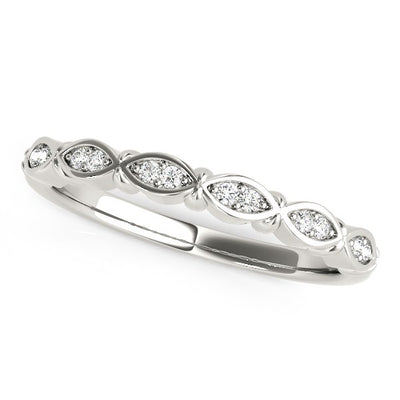 14k White Gold Unique Infinity Design Diamond Wedding Band (1/10 cttw) - jazzyjewelryjones