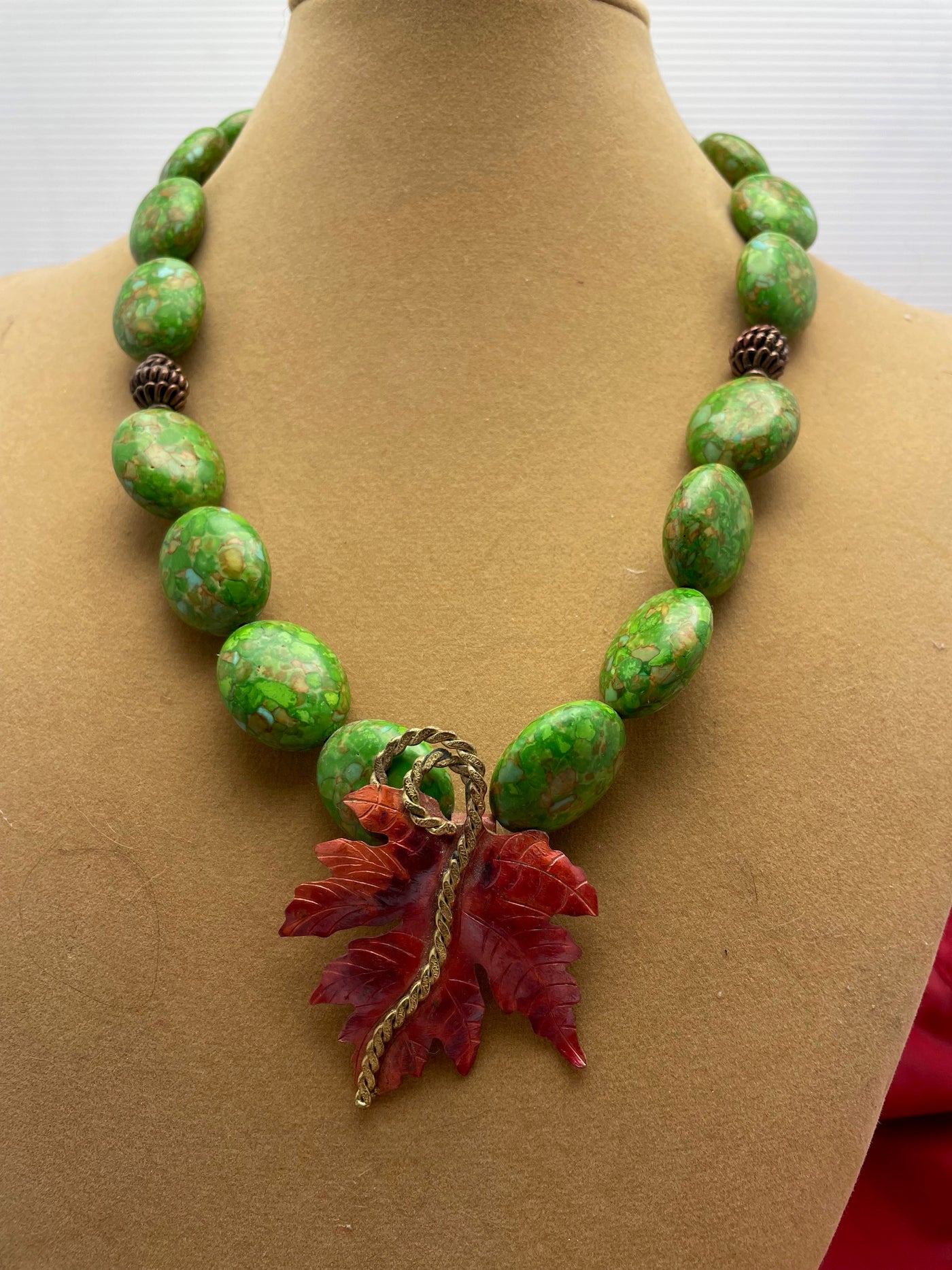 Green Mosiac Turquoise Necklace - jazzyjewelryjones