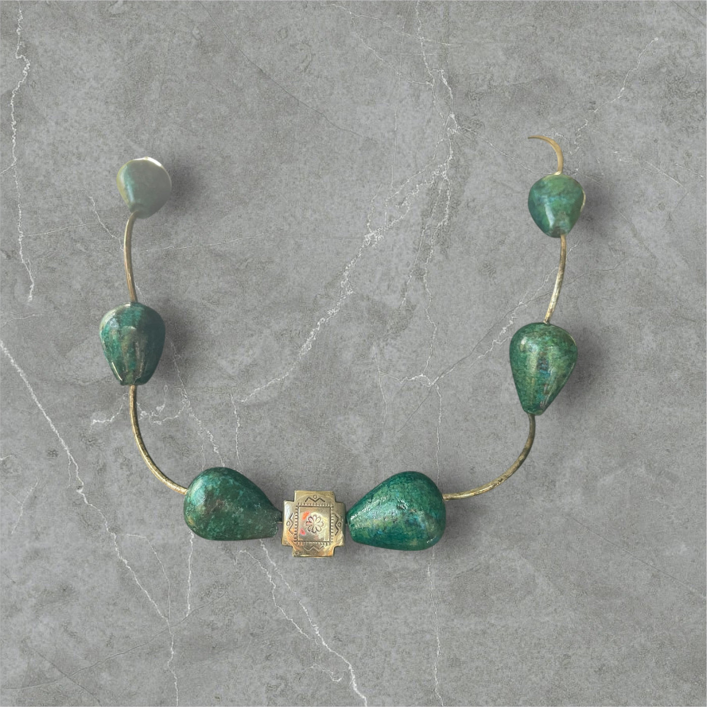 Dark Blue/Green Teardrop Necklace - jazzyjewelryjones