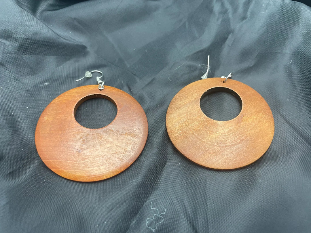 Hole in One Wooden Earrings