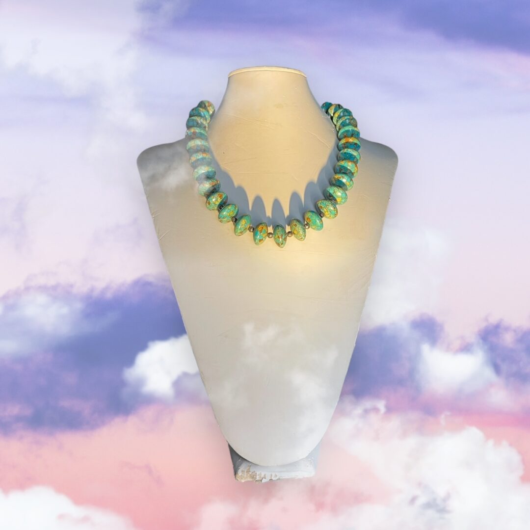 Blue Mosaic Turquoise Necklace - jazzyjewelryjones