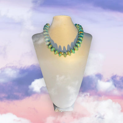 Blue Mosaic Turquoise Necklace - jazzyjewelryjones