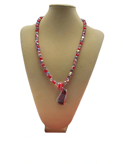 Red Swirl Necklace - jazzyjewelryjones