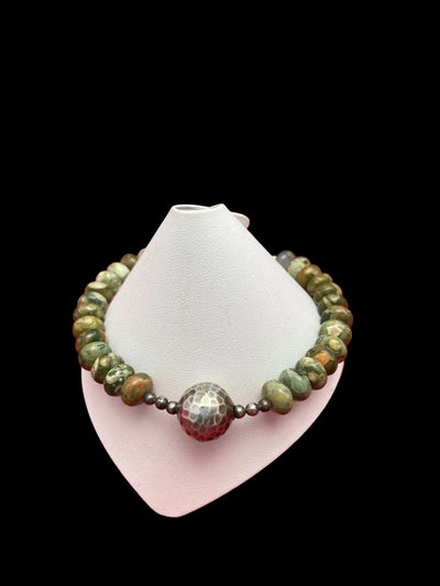 Rayolite and Brass Bracelet - jazzyjewelryjones