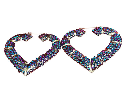 Bling Bling Heart Shaped Earrings - jazzyjewelryjones