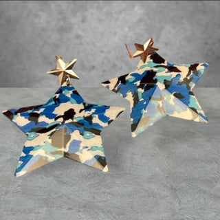 Miz Star Light Weight Camouflage Earrings