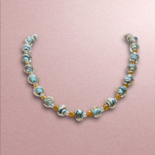 Light Blue and Gold Treasure Necklace